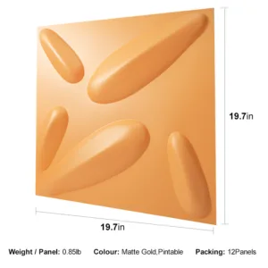 TEMPTING GLOY GOLDEN-3D Texture - Pack of 12 Stylish PVC Panels, Covering 32 Sq Ft - Elevate Your Interior Décor